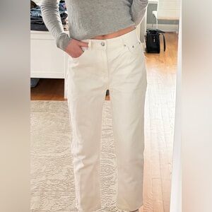 Pull and Bear White Wide Leg Jeans
